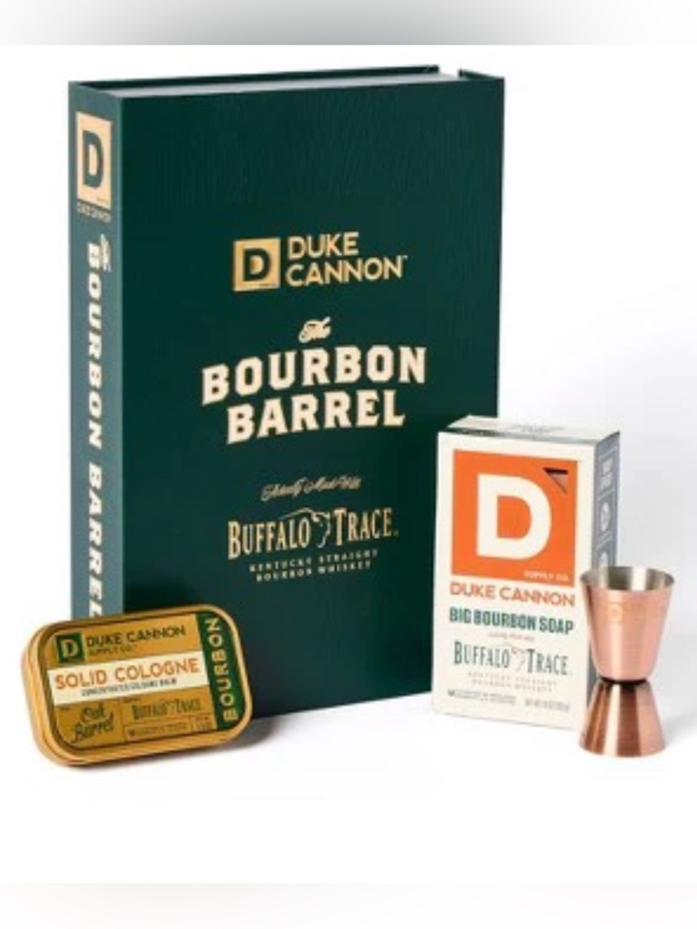 NEW Duke Cannon The Bourbon Barrel 3 Piece Gift Set Buffalo Trace Soap Cologne